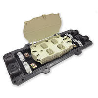 Carcasa de empalme de fibra óptica impermeable de 24/48 núcleos Tipo horizontal con 2 entradas y 4 salidas para uso en red FTTH