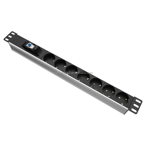 Unité de distribution d'alimentation à montage horizontal sur rack, prise EU 7 voies 220V 10A avec disjoncteur pour utilisation en intérieur - Product Image 3