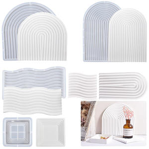 Plateau de présentation de coulée de résine pour la décoration de la maison <span class=keywords><strong>Jesmonite</strong></span> béton Art artisanat <span class=keywords><strong>moule</strong></span> en Silicone pour outils de gâteau comprend un plateau d'arc - Product Image 4