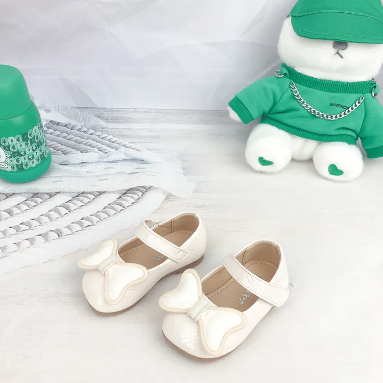 White Baby Dress Shoes Bow-knot Decoration Wedding Shoes for Baby Girls