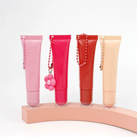 En stock – Tubes de brillant à lèvres, de rouge à lèvres et d'essence pour les lèvres de 8 ml et 15 ml, rose, marron, rouge rosé, avec trou pour pendentif chaîne de perles, portables