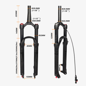 <span class=keywords><strong>Fourche</strong></span> à suspension pneumatique en alliage d'aluminium TOSEEK, compatible avec les freins à disque, taille de tige adaptée aux vélos de montagne 26.27.5/29 pouces, fourches pneumatiques OEM - Product Image 2