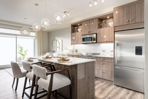 Muebles de Cocina Modulares al por Mayor CANA Personalizados, Estilo Europeo, con Puerta de Una Sola Pieza y Espacio para Refrigerador - Product Image 4