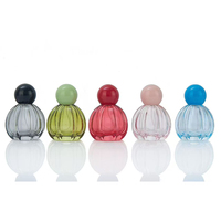 Flacon pulvérisateur de parfum en verre haut de gamme de luxe personnalisé de 50 ml, coloré, mignon, en forme de citrouille, pour femmes et enfants, avec impression sur le couvercle