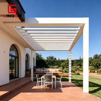 Pergola en aluminium 4x5m 4x6m personnalisable avec drainage automatique, pare-vent, lames électriques, écologique, facile à installer, auvent