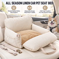 Sac de transport portable pour chien, siège auto rembourré avec boucle de sécurité, tissu imperméable pour petites races