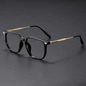 Monturas de Gafas Ópticas de Metal Modernas y Elegantes, Monturas de Gafas Cuadradas de Metal Retro para Hombre con Protección Anti Luz Azul - Product Image 3