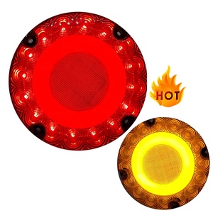 Bán Buôn 7 Inch Vòng Màu Đỏ Hổ Phách Trường Xe Buýt <span class=keywords><strong>LED</strong></span> Dừng Đuôi Lần Lượt Phía Sau Đèn Phía Sau Dừng Lần Lượt Đuôi Phanh Đèn Cho Xe Buýt Trường Học - Product Image 1