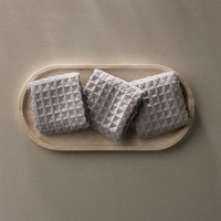 Serviettes de toilette gaufrées grandes en microfibre, couleur unie, bordure surjetée, toucher doux et moelleux, ensembles de serviettes.