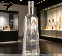 Bouteille à liqueur en verre super flint de haute qualité 700 ml, impression personnalisée pour Tequila, Vodka, Whisky, spiritueux, bouchon en liège, fond épais, vide