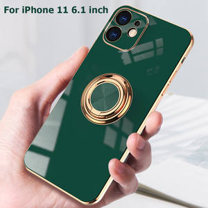 Coque de téléphone avec anneau magnétique, couleur or, étui en tpu pour <span class=keywords><strong>iPhone</strong></span> 13 12 11 <span class=keywords><strong>Pro</strong></span> <span class=keywords><strong>Max</strong></span>, Protection de lentille, housse arrière en silicone - Product Image 5