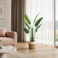 Arbre bananier artificiel réaliste, arbre tropical artificiel, verdure pour la maison, le bureau, l'hôtel, le restaurant, la station balnéaire et la décoration intérieure