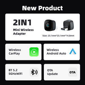 Adaptateur sans fil Keykeer Android Auto et Apple CarPlay avec connexion automatique rapide, mini USB, garantie 1 an - Ajustement universel - Product Image 2