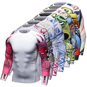 Custom Made MMA Clothing Long Sleeve Jiu Jitsu Rashguard Men