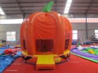 Château gonflable commercial semi-fermé Nova Rides, sans plomb, ignifuge, en forme de citrouille
