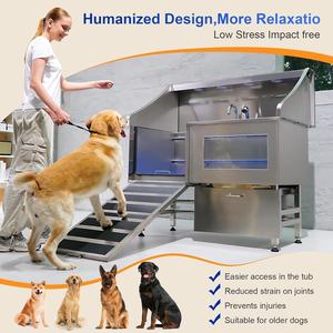 Baignoire <span class=keywords><strong>de</strong></span> toilettage pour grands chiens PetFit avec tiroir, éclairage et <span class=keywords><strong>rampe</strong></span> pour salon <span class=keywords><strong>de</strong></span> toilettage pour animaux, station <span class=keywords><strong>de</strong></span> lavage pour chiens en acier inoxydable <span class=keywords><strong>de</strong></span> qualité supérieure - Product Image 4