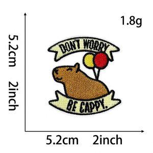 New Stock <b>Iron</b> on /self Sticker Embroidered Cute Capybara Patch for T-shirt Hoodies Hat Decoration - Product Image 4