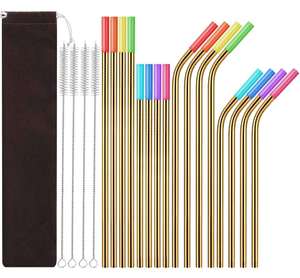 Eco-friendly Reusable Metal Logo 304 Stainless Steel <b>Straw</b> with Bag Customized Free Sample Bar Accessories - Product Image 1