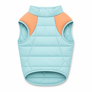 Gilet matelassé sans manches pour chien, veste chaude color block pour animaux de compagnie, personnalisable OEM pour chiots de petite race - Product Image 1
