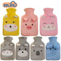 Warm Hot Water Bottle with Soft Plush Fur Hot Water Bag for Neck Shoulder Pain and Hand Feet Warmer