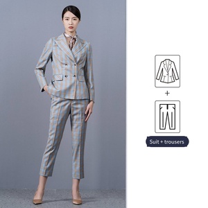 سترة صوف نسائية للعمل تناسب الجسم مناسبة رسمية كبيرة من قطعتين بليزر وسراويل - Product Image 5