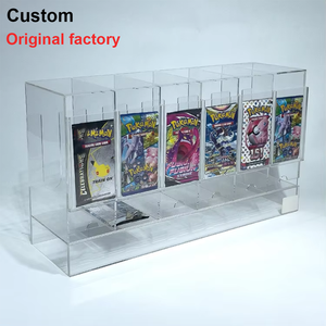 Support d'affichage en acrylique pour paquets de boosters TCG MTG <span class=keywords><strong>Yugioh</strong></span> Pokmon personnalisés, magasins de vente au détail/de jeux, distributeur de paquets de boosters à 3 ou 6 emplacements - Product Image 1
