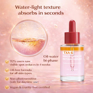 เซรั่มบำรุงผิวหน้า OEM TXA 6% + ไนอะซินาไมด์ 10% + เรตินอล สำหรับจุดด่างดำ ฝ้า กระ รอยดำ ปรับสีผิวไม่สม่ำเสมอ ผลิตภัณฑ์บำรุงผิวระดับพรีเมียมจากเกาหลี - Product Image 3