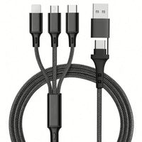 Câble de charge multifonction 5 en 1 en cuivre pur Type-C Micro USB Type C 1,2 m Câble de charge super rapide Câble de données tressé