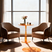 Table basse/appendante moderne en acrylique, ronde, transparente, détachable et pliable, pour salon, chambre, hall d'entrée, bureau, montage facile