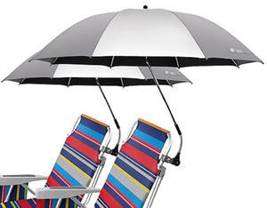 कस्टम डिज़ाइन किए गए मैनुअल सूर्य संरक्षण समुद्र तट कुर्सी छतरी 360 समायोज्य सार्वभौमिक क्लैंप स्फ 50 + नई फैशन फोल्डेबल स्टील रिब - Product Image 2