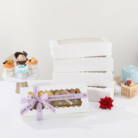 IMEE Rectangulaire Blanc Carte Fenêtre En Gros Boîtes En Papier pour Gâteau Oeuf Tarte Muffin Tasse Pâtisserie Emballage