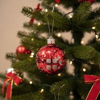 Boules de Noël en PET découpées au laser, gravées, en forme de demi-cercle, avec éclairage LED, de haute qualité, personnalisées, vente en gros, diamètre 80 mm