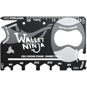 Porte-cartes multifonctionnel en métal avec 46 fonctions, ouvre-bouteille, porte-cartes de crédit, outil multifonctionnel, logo personnalisé, cadeau d'entreprise, innovation - Product Image 1