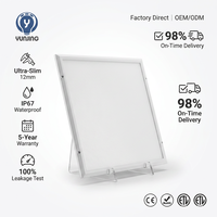 Panneau lumineux LED industriel pour salle blanche 600x600mm 56W 6000K IP67 étanche en alliage d'aluminium pour laboratoire, hôpital, qualité pharmaceutique