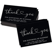 Cartes de vœux personnalisées de luxe en carton noir avec logo personnalisé, impression offset de haute qualité pour les petites entreprises et les boutiques de cadeaux
