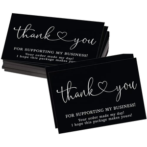 Wholesale Black Writable 'Thank You' <b>Cards</b> Offset Printing Support Branded Small Business Greeting Gift <b>Box</b> <b>Wedding</b> Decoration - Product Image 5