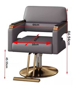 Chaise de salon de coiffure en cuir noir de luxe moderne de haute qualité avec rotation à 360 degrés, design portable - Product Image 5