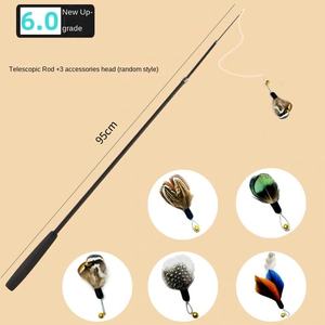 Juguete Extensible y Divertido para Mascotas, Ecológico, para Combatir el Aburrimiento, de Fibra de Vidrio, Interactivo, con Plumas de Gallina para Gatos - Product Image 6