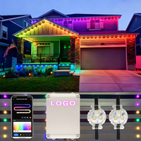 Lumière de Noël permanente d'extérieur, IP44, étanche, alimentée par batterie rechargeable, LED pixel point light pour utilisation en extérieur