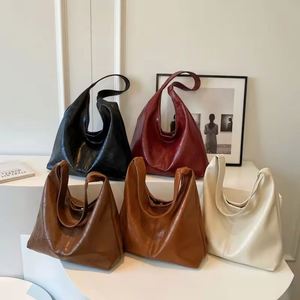 Versatile Retro Designer <b>Large</b> Capacity Soft Leather Women's Handbag Red Casual Shoulder <b>Bag</b> with Fashionable - Product Image 3