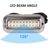 Lumière LED sous-marine pour bateau 10-30V, IP68, acier inoxydable, 2835 SMD, 27 LED, lumière de transom pour bateau, remorque, yacht