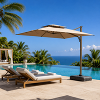 Base de sombrilla portátil cuadrada de plástico HDPE duradero de 130 kg para patio, rellenable con agua o arena, para parasol de mercado, venta al por mayor