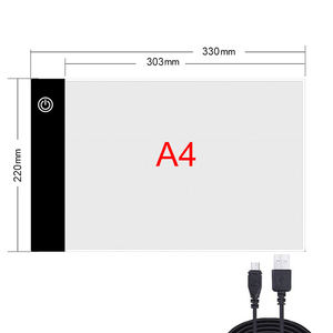 Tablet menggambar untuk anak-anak, Tablet menggambar dengan bantalan lampu Led A4 bisa diredupkan, pelindung mata, papan menggambar LED - Product Image 3