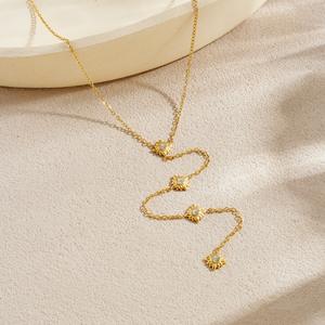 Collar de Acero Inoxidable al por Mayor, Estilo Minimalista con Estrella y Circonita, Collares en Forma de Y, Joyería Chapada en Oro de 18K para Mujer - Product Image 3