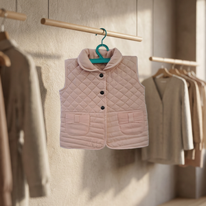 Shyla veste élégante en tissu de bambou veste sans manches avec deux poches veste de couleur rose pour 3 ans au-dessus de l'enfant - Product Image 3