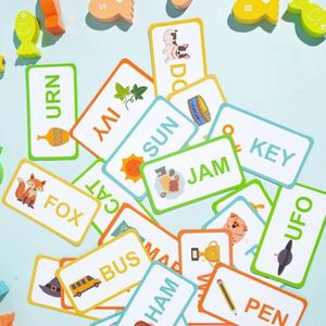 Creative Fine Motor Skill Toy ABC <b>Alphabet</b> Color Sorting <b>Puzzle</b> Spelling Letters Cognition Wooden Magnetic Fishing Game - Product Image 4