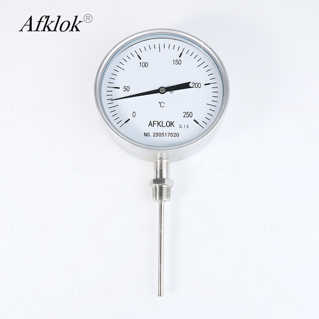 Temperature Gauge 63mm 100mm Customized Range Industrial Instruments Stainless Steel Anti Corrosion Bimetal Thermometer