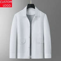Veste en jean coupe droite grande taille imperméable avec fermeture éclair, style décontracté, pour homme, automne-printemps