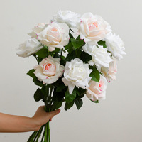Roses artificielles en soie, toucher réel, longues tiges, pour mariage, décoration de table, bouquet, vente en gros d'usine