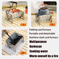 Mini barbecue portable au charbon de bois avec sac de rangement, idéal pour le camping, la cuisine en plein air, la randonnée et les pique-niques